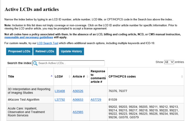 FastTrack To Medicare Coverage Policies - View LCDs